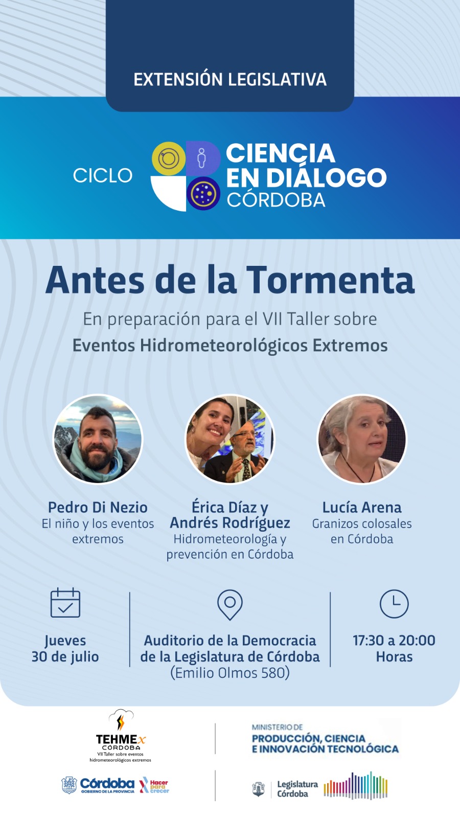 Imagen del post "Antes de la Tormenta": un encuentro para dialogar sobre eventos hidrometeorológicos extremos